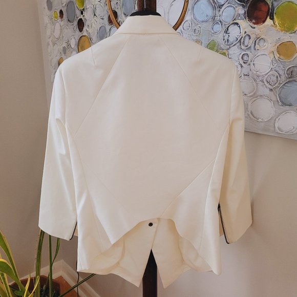 Robert Rodriguez Cream Cropped Cotton Blazer US 4 - Picture 10 of 16